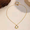 Wholesale Women's Geometric Shell And Stainless Steel Electroplated Pendant Necklace