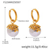Wholesale Women's Geometric Shell Pearl Flower Stainless Steel Electroplated Earrings