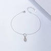 Wholesale Women's Geometric Shell Shaped Sterling Silver Anklet With Full Diamond