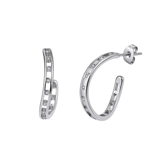 Wholesale Women's Geometric 925 Silver And 304 Stainless Steel Electroplated Earrings With Unique Halfcircle Design