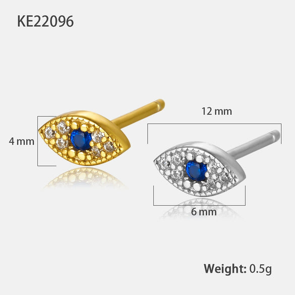 Wholesale Women's Geometric 925 Silver Earrings With Devil's Eye Design And Electroplating Treatment