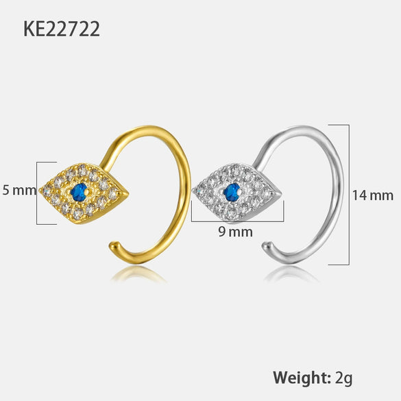 Wholesale Women's Geometric 925 Silver Earrings With Devil's Eye Design And Electroplating Treatment