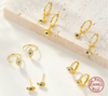 Wholesale Women's Geometric 925 Silver Earrings With Devil's Eye Design And Electroplating Treatment