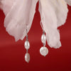 Wholesale Women's Geometric 925 Silver Earrings With Natural Freshwater Pearl Pendants And Zirconia Design