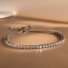 Wholesale Women's Geometric Silver 925 Electroplated Adjustable Moissanite Tennis Chain Bracelet