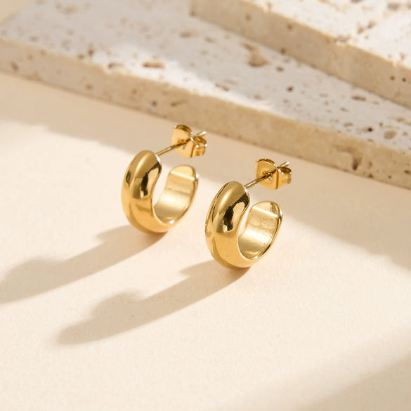 Wholesale Women's Geometric 925 Silver Electroplated Circle Earrings 18K Nonfading Insstyle Light Luxury Trendy
