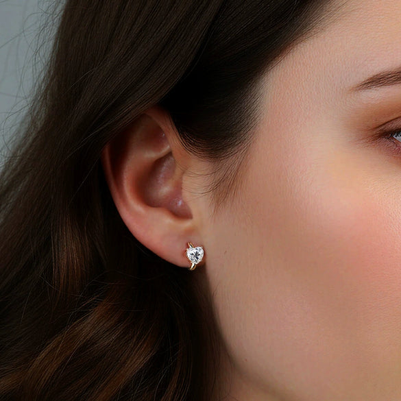 Wholesale Women's Geometric Silver 925 Electroplated Moissanite Zircon Small Diamond Stud Earrings