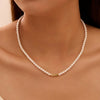 Wholesale Women's Geometric 925 Silver Electroplated String Of Pearls Necklace Light Luxury Minimalist Style