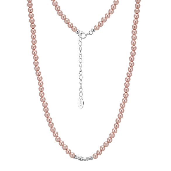 Wholesale Women's Geometric 925 Silver Electroplated String Of Pearls Necklace Light Luxury Minimalist Style