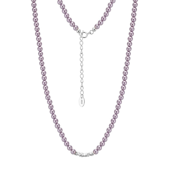 Wholesale Women's Geometric 925 Silver Electroplated String Of Pearls Necklace Light Luxury Minimalist Style