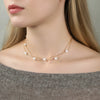 Wholesale Women's Geometric 925 Silver Freshwater Pearl Cross Chain Electroplated Doublelayered Choker Necklace