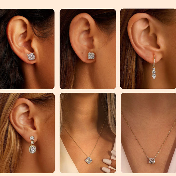 Wholesale Women's Geometric Silver Jewelry Set Electroplated S925 Silver Earrings Necklace And Ring