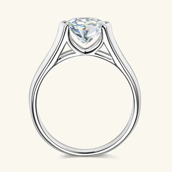 Wholesale Women's Geometric 925 Silver Moissanite Ring With Electroplating Design