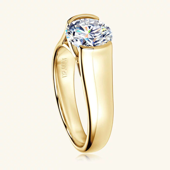 Wholesale Women's Geometric 925 Silver Moissanite Ring With Electroplating Design