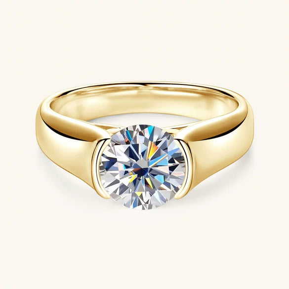 Wholesale Women's Geometric 925 Silver Moissanite Ring With Electroplating Design