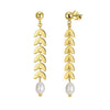 Wholesale Women's Geometric Silver S925 Goldplated Jewelry Set With Wheat Spike And Freshwater Pearl Bracelet Necklace Earrings