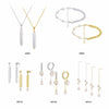 Wholesale Women's Geometric Silver S925 Goldplated Jewelry Set With Wheat Spike And Freshwater Pearl Bracelet Necklace Earrings