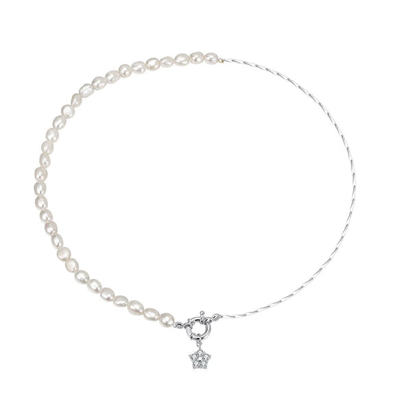 Wholesale Women's Geometric Silver S925 Goldplated Jewelry Set With Wheat Spike And Freshwater Pearl Bracelet Necklace Earrings
