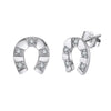 Wholesale Women's Geometric Silver Ushaped Horseshoe Stud Earrings With Electroplating