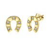 Wholesale Women's Geometric Silver Ushaped Horseshoe Stud Earrings With Electroplating