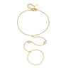 Wholesale Women's Geometric Silver Zircon Finger Chain Bracelet Set With Diamonds
