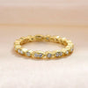 Wholesale Women's Geometric Simple Diamond S925 Sterling Silver Electroplated Stacking Ring Jewelry