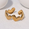 Wholesale Women's Geometric Simple Electroplated Stainless Steel Open Ring Fashion Hand Jewelry