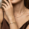 Wholesale Women's Geometric Simple Minimalist Electroplated 925 Silver Freshwater Pearl Necklace With 14K Gold Chain Adjustable