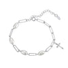 Wholesale Women's Geometric Simple Minimalist Electroplated 925 Silver Freshwater Pearl Necklace With 14K Gold Chain Adjustable
