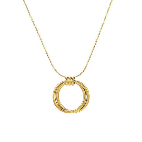 Wholesale Women's Geometric Simple Round Titanium Steel And Stainless Steel Electroplated Clavicle Necklace