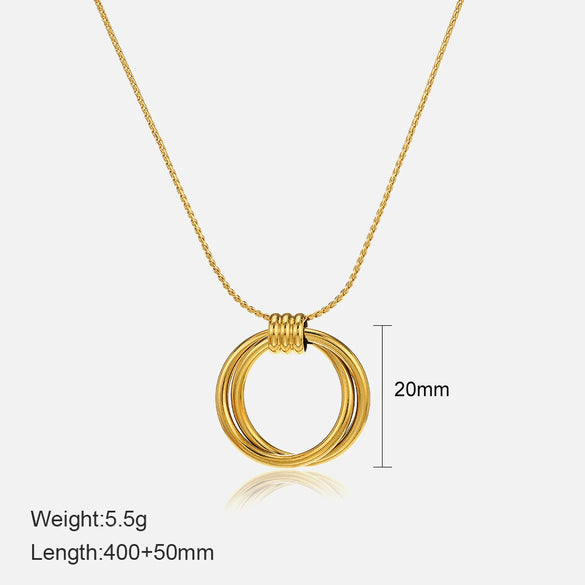 Wholesale Women's Geometric Simple Round Titanium Steel And Stainless Steel Electroplated Clavicle Necklace
