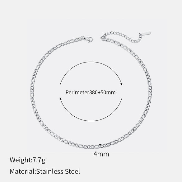 Wholesale Women's Geometric Simple Stainless Steel Electroplated Cuban Chain Necklace