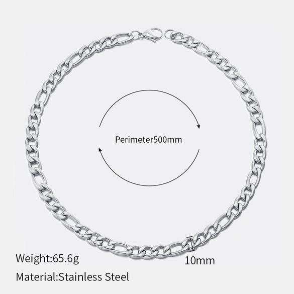 Wholesale Women's Geometric Simple Stainless Steel Electroplated Cuban Chain Necklace