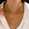 Wholesale Women's Geometric Simple Stainless Steel Electroplated Cuban Chain Necklace