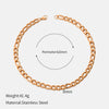 Wholesale Women's Geometric Simple Stainless Steel Electroplated Cuban Chain Necklace