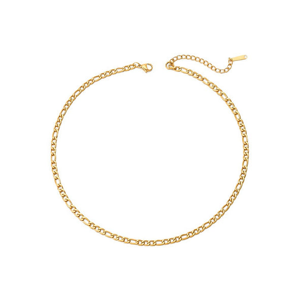 Wholesale Women's Geometric Simple Stainless Steel Electroplated Cuban Chain Necklace