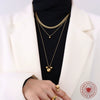Wholesale Women's Geometric Simple Zodiac Threedimensional Mouse Pendant 18K Gold Plated Titanium Steel Ball Chain Necklace