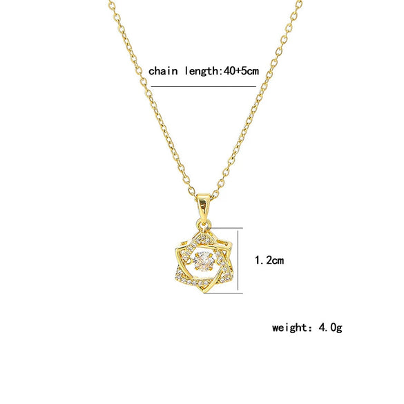 Wholesale Women's Geometric Sixpointed Star Diamondset Titanium Steel And Copper Necklace Luxury Jewelry