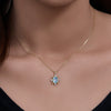 Wholesale Women's Geometric Sky Blue Topaz S925 Sterling Silver Necklace With Cross Chain Set With Precious Stones