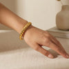 Wholesale Women's Geometric Small Diagonal Pattern 18K Goldplated Stainless Steel Bracelet