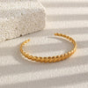 Wholesale Women's Geometric Small Diagonal Pattern 18K Goldplated Stainless Steel Bracelet
