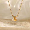 Wholesale Women's Geometric Smiley Pearl Pendant Necklace With Electroplated Stainless Steel And Titanium Steel