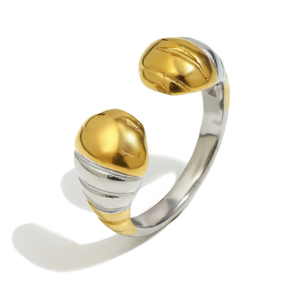 Wholesale Women's Geometric Snake Head Ring Stainless Steel 18K Gold Plated Hand Jewelry