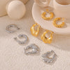 Wholesale Women's Geometric Snake Pattern Ushaped Titanium Steel Gold Electroplated Earrings