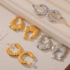 Wholesale Women's Geometric Snake Pattern Ushaped Titanium Steel Gold Electroplated Earrings