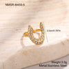 Wholesale Women's Geometric Snakeshaped Crescent Stainless Steel Diamondencrusted Electroplated Ring With Retro Light Luxury Style