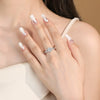 Wholesale Women's Geometric Snowflake Moissanite Ring Set With Moissanite In 925 Sterling Silver Light Luxury Style