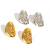 Wholesale Women's Geometric Spiral Stainless Steel And Titanium Steel Stud Earrings With Pvd Furnace Vacuum Real Gold Plating