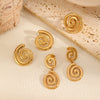 Wholesale Women's Geometric Spiral Stainless Steel Electroplated Earrings