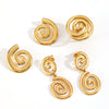 Wholesale Women's Geometric Spiral Stainless Steel Electroplated Earrings